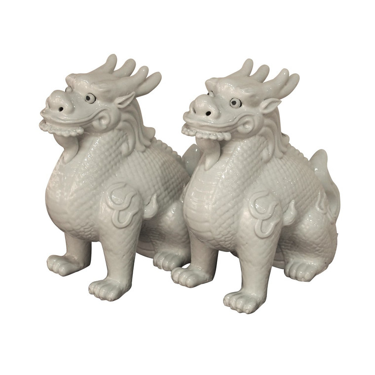 1120-W Legend Of Asia Pair Of White Kylin
