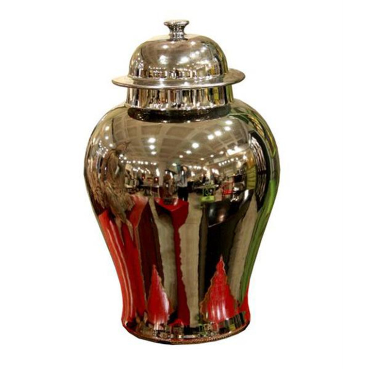 1720 Legend Of Asia Metallic Silver Temple Jar