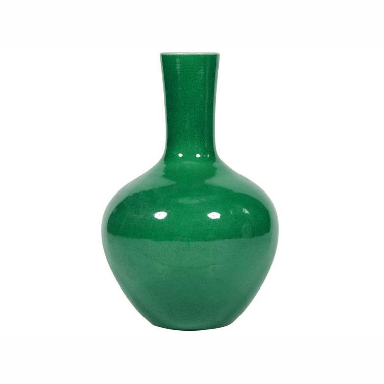 1802M-EG Legend Of Asia Emerald Green Globular Vase Medium