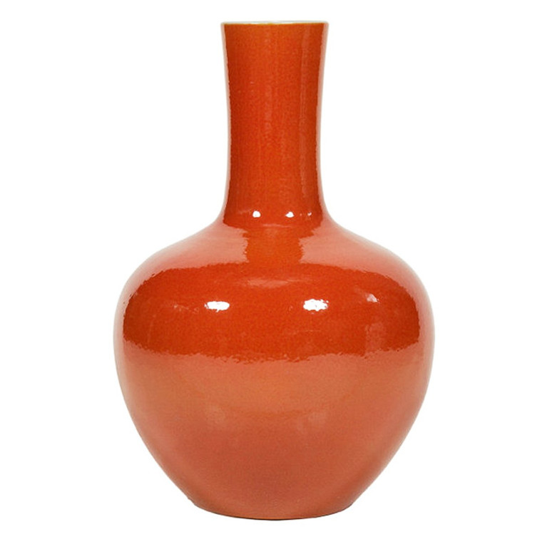 1802-OC Legend Of Asia Orange Globular Vase