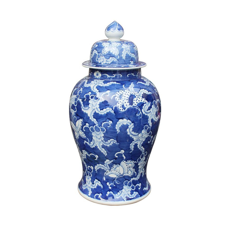 1933 Legend Of Asia Blue & White Butterfly Temple Jar
