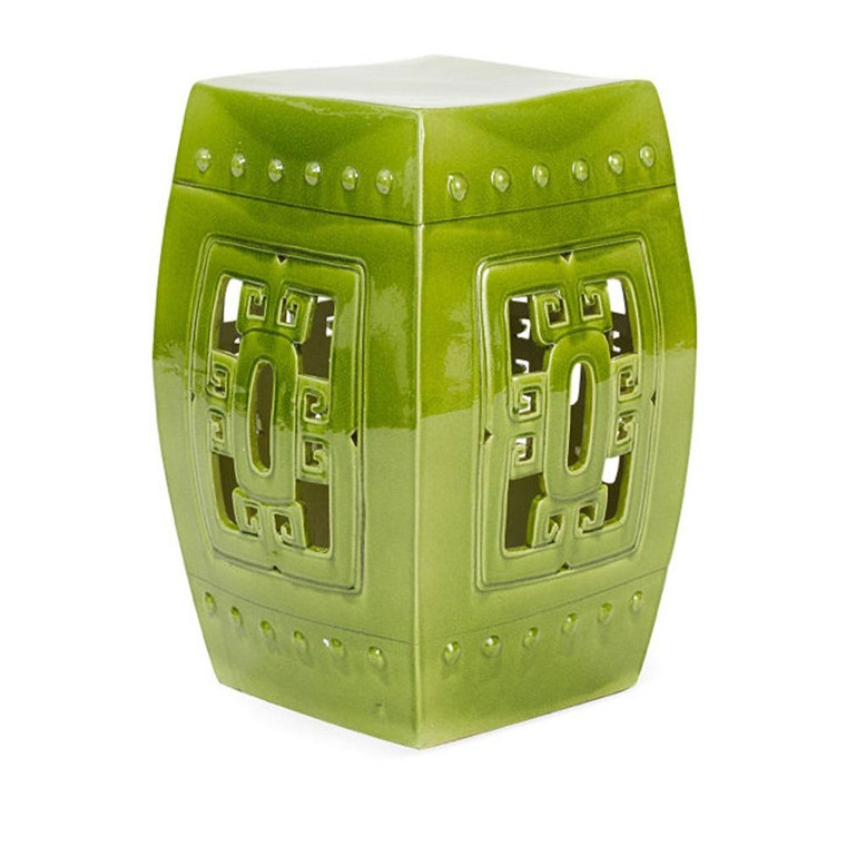 1997-LG Legend Of Asia Square Hook Garden Stool - Lime Green