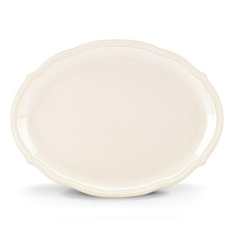 Lenox French Perle Bead White 16" Oval Platter 834015
