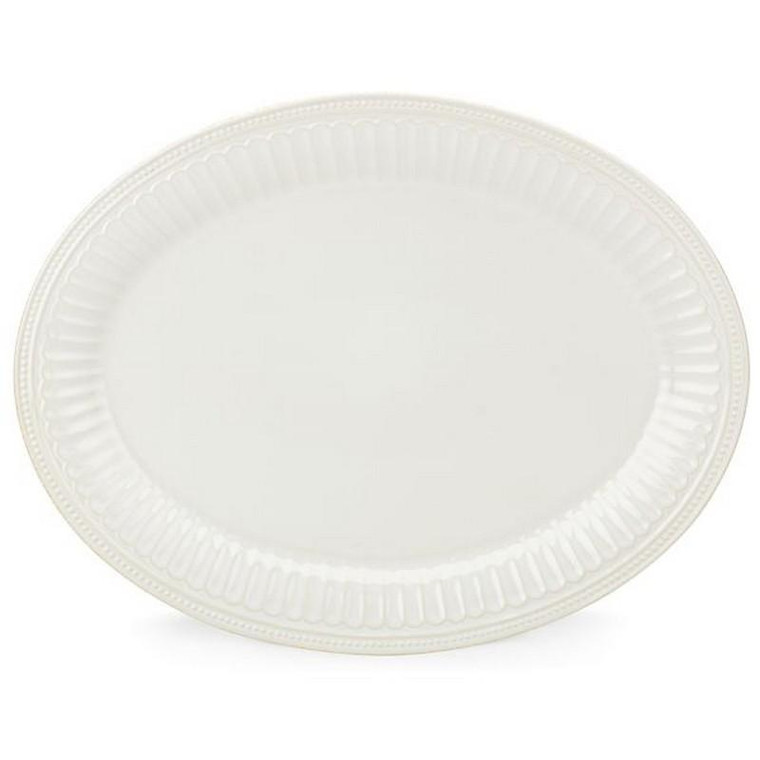 Lenox French Perle Groove White 16" Oval Platter 856935