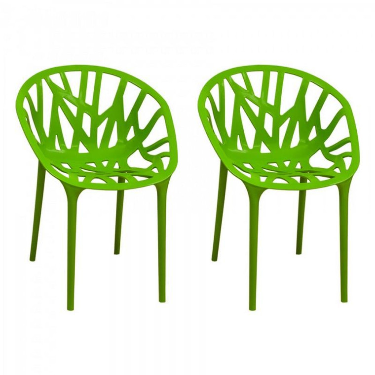 Mod Made Branch Green Arm Chair - Pack Of 2 MM-PC-069