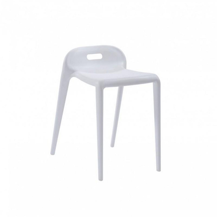 Mod Made E-Z Modern White Stacking Stool Chair - Pack Of 2 MM-PC-085