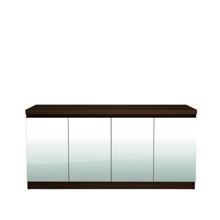 103651 Viennese 62.99" 6-Shelf Buffet Cabinet with Mirrors - Nut Brown