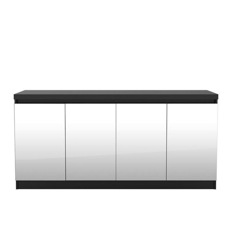103653 Viennese 62.99" 6-Shelf Buffet Cabinet with Mirrors - Black Matte
