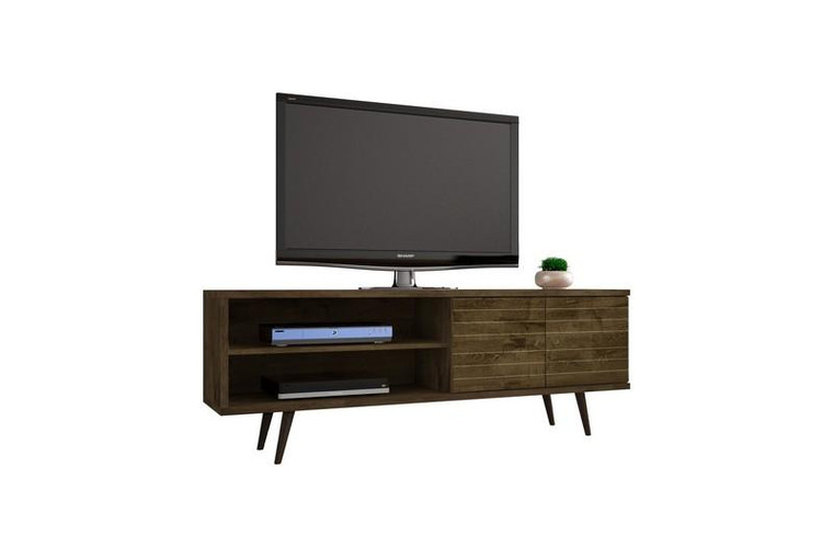 201AMC9 Liberty 62.99" TV Stand with 3-Shelves/2-Doors - Rustic Brown