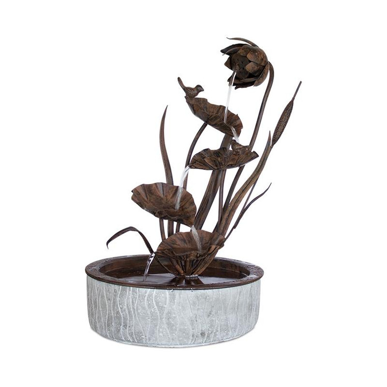 Melrose Floral Fountain 13.5" X 24"H, Metal 74548DS