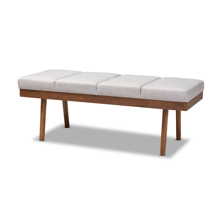 Baxton Larisa Mid-Century Modern Grayish Beige Fabric Upholstered Wood Bench BBT5364-Greyish Beige-Bench