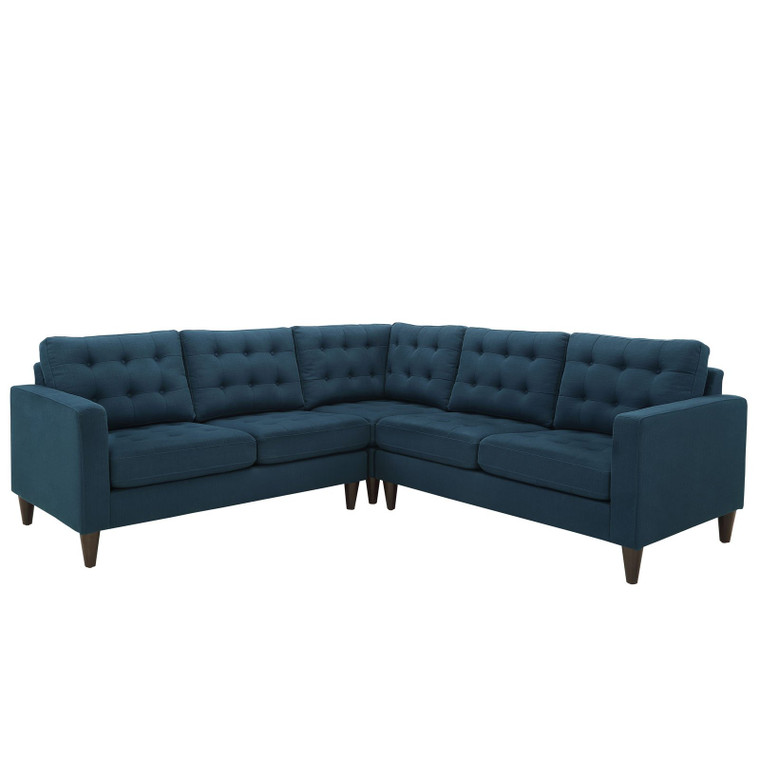 Modway Empress 3 Piece Fabric Sectional Sofa Set - Azure EEI-1417-AZU