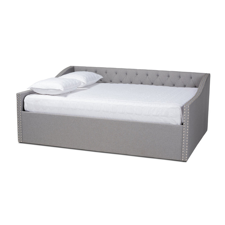 Baxton Haylie Modern And Contemporary Light Grey Fabric Upholstered Queen Size Daybed CF9046-B-Light Grey-Daybed-Q