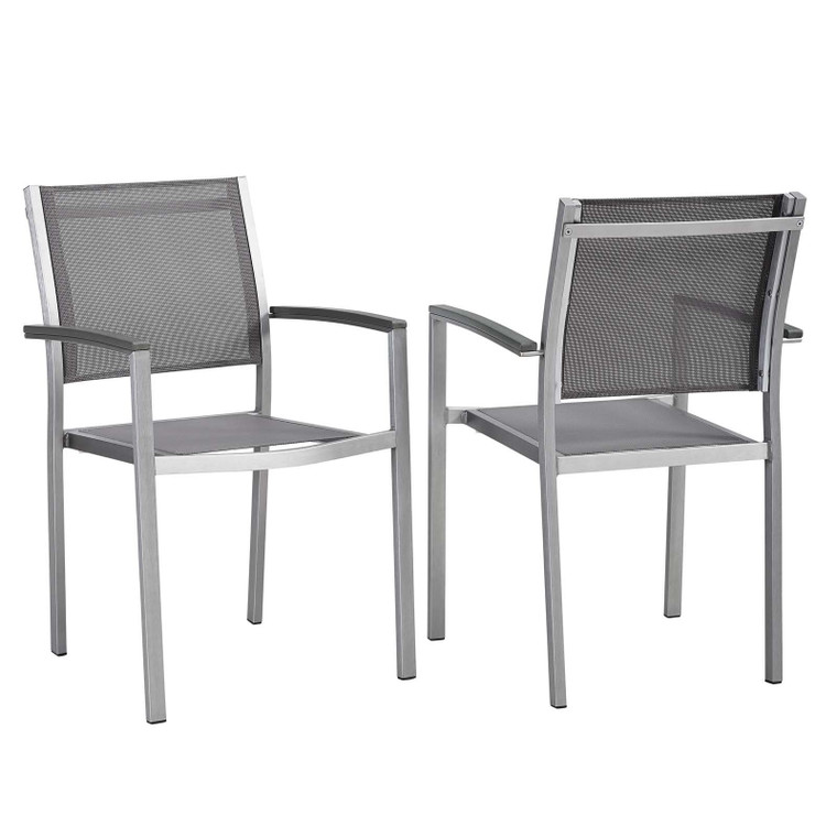 Modway Shore Dining Chair Outdoor Patio Aluminum Set Of 2