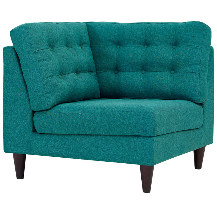 Modway Empress Upholstered Fabric Corner Sofa - Teal EEI-2610-TEA