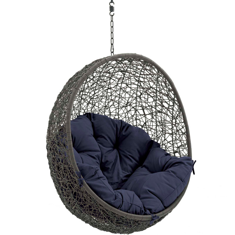 Modway Hide Outdoor Patio Swing Chair Without Stand-Gray/Navy EEI-2654