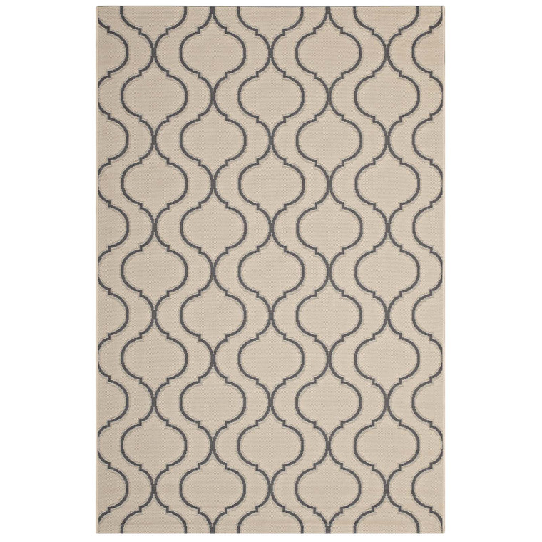 Modway Linza Wave Abstract Trellis 5x8 Indoor And Outdoor Area Rug