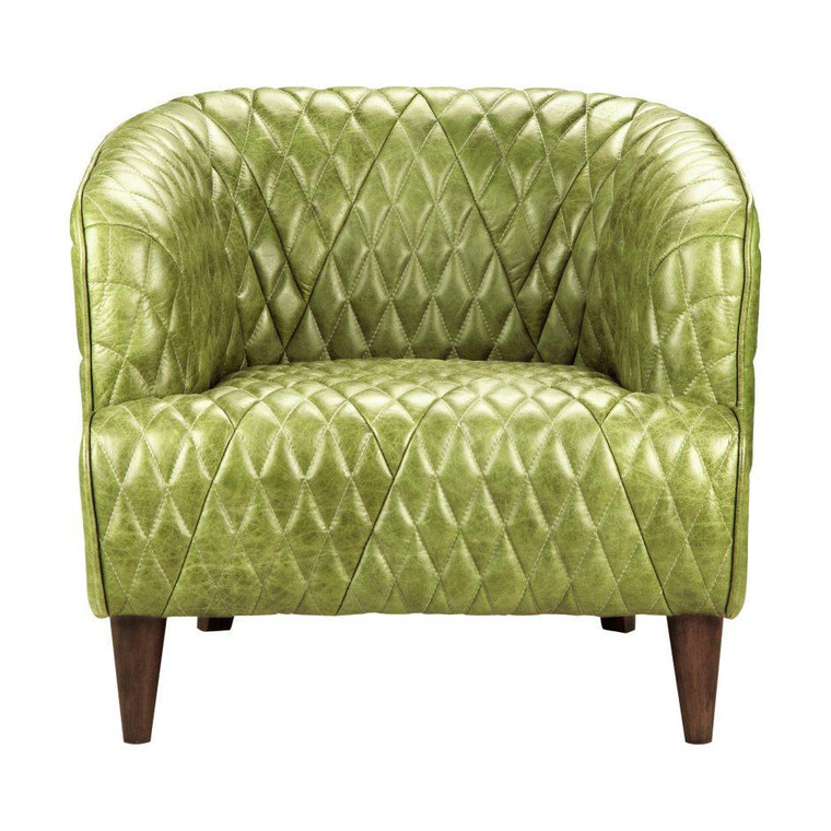 Moes Home Magdelan Tufted Leather Arm Chair Emerald PK-1076-27