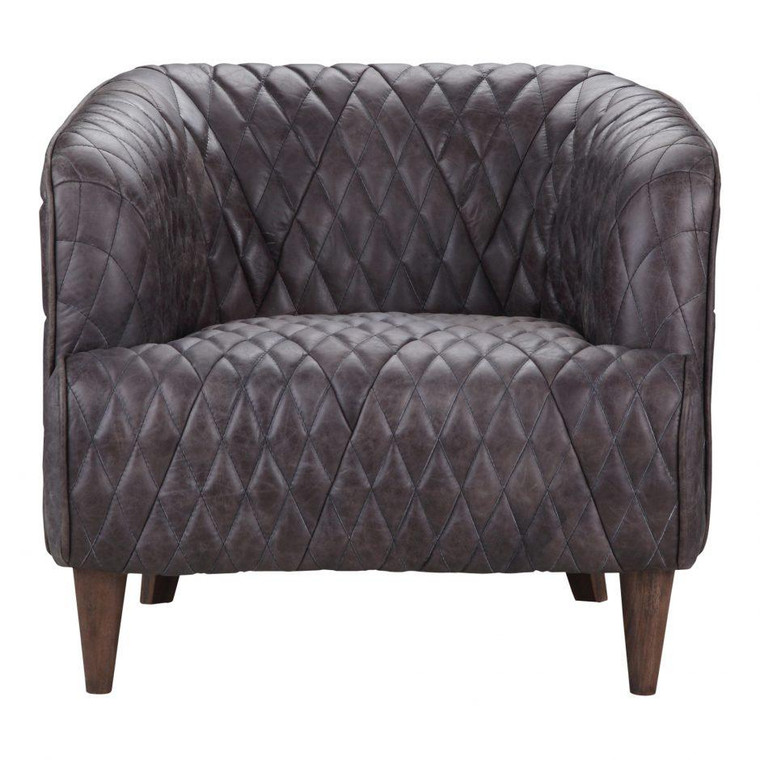 Moes Home Magdelan Tufted Leather Arm Chair Antique Ebony PK-1076-47