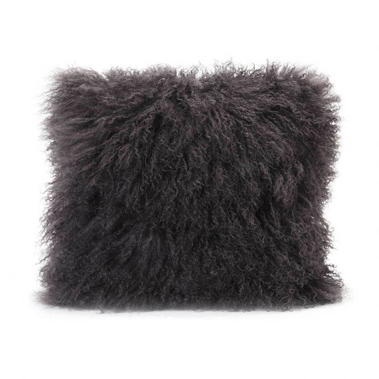 Moes Home Square Grey Lamb Fur Pillow XU-1000-29
