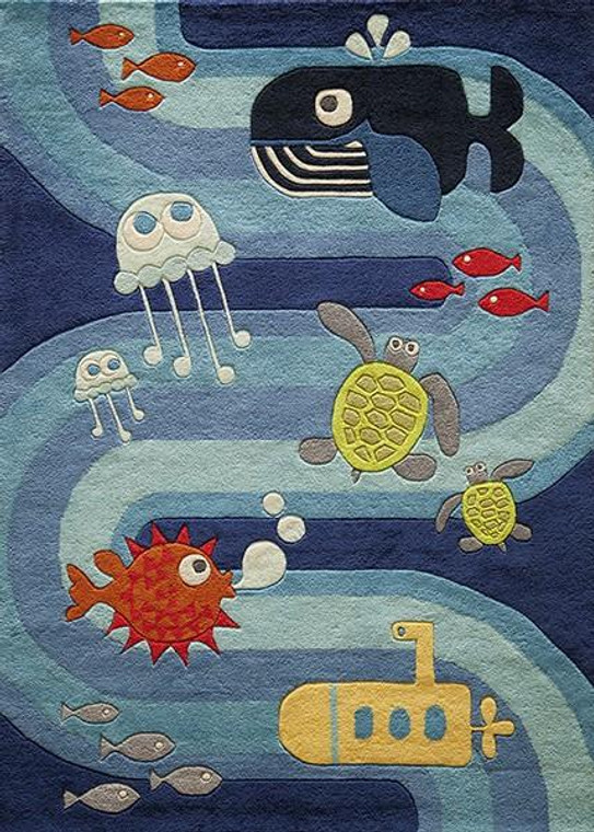 Momeni Lil Mo Whimsy Hand-Tufted Polyester Blue Rug LMJ21