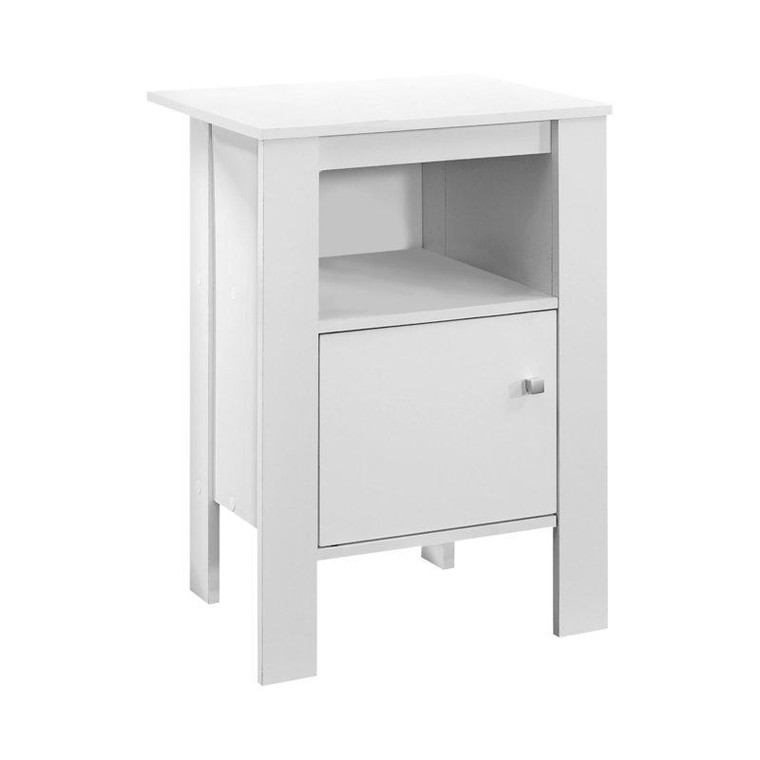 Monarch Accent Table - White Night Stand With Storage I 2137