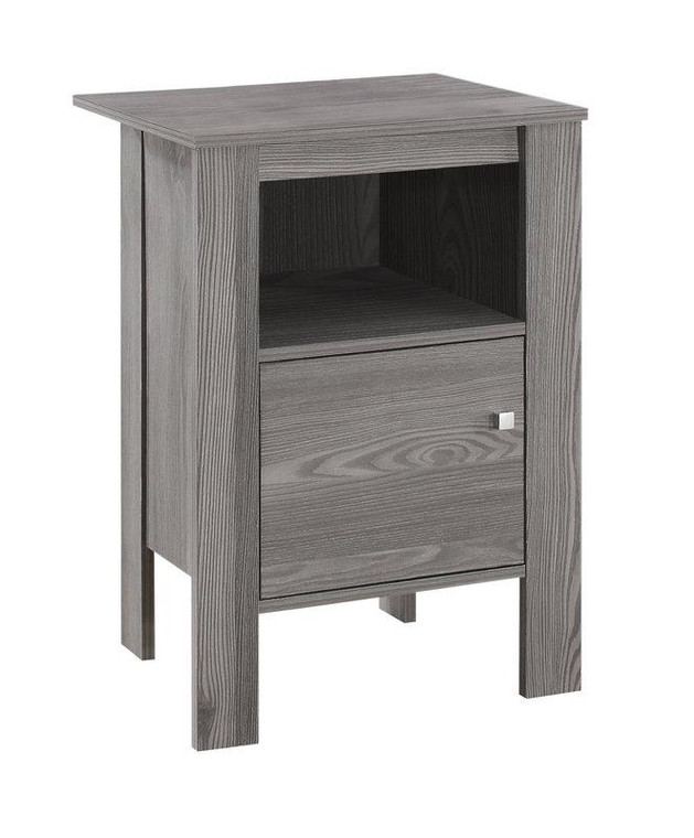 Monarch Accent Table - Grey Night Stand With Storage I 2138