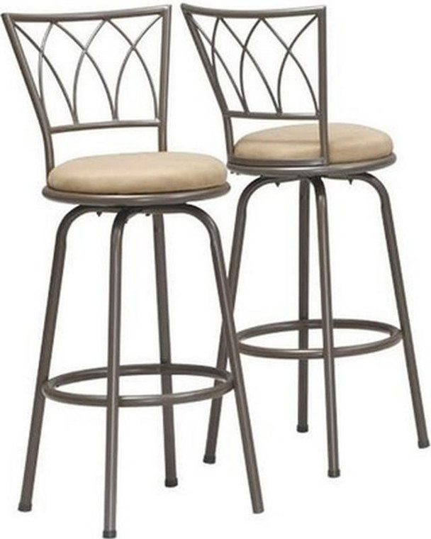 Monarch Swivel Barstool - Set Of 2 - 43"H - Dark Coffee Metal I 2393