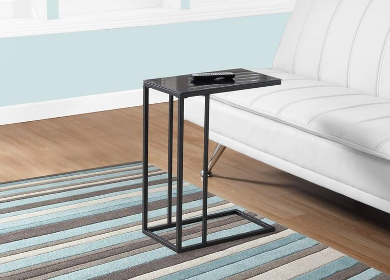 Monarch Accent Table - Black Metal Black Tempered Glass I 3087