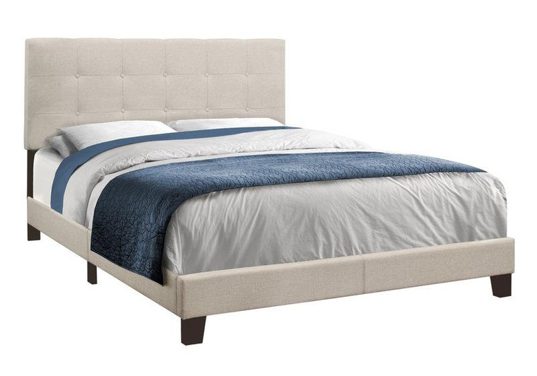 Monarch Queen Size Bed - Beige Linen I 5921Q