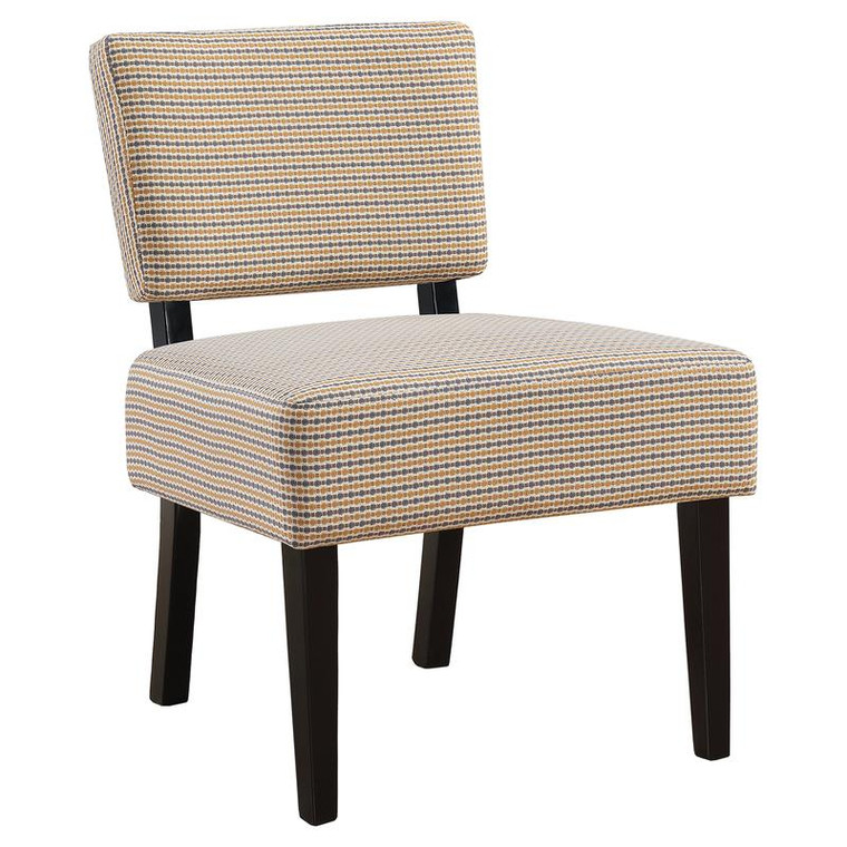 Accent Chair - Gold - Grey Abstract Dot Fabric I 8290