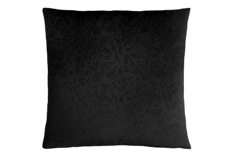 Black Floral Velvet Pillow - 18" x 18" I 9266