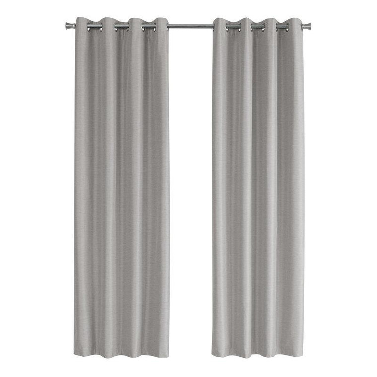 2 Piece Curtain Panel 52"W X 84"H Silver Solid Blackout I 9835