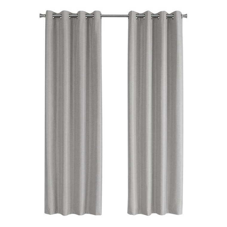 2 Piece Curtain Panel 52"W X 95"H Silver Solid Blackout I 9836