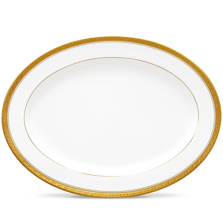 4167-414 Crestwood Gold 16" Oval Platter by Noritake