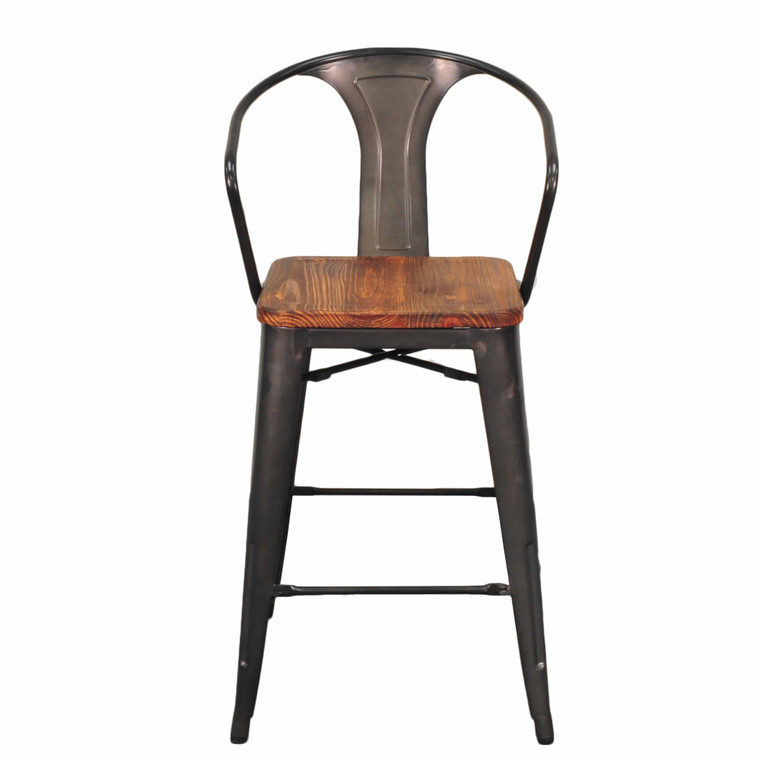 Metropolis Metal Counter Stool, (Set Of 4) 938541-GM By New Pacific Direct