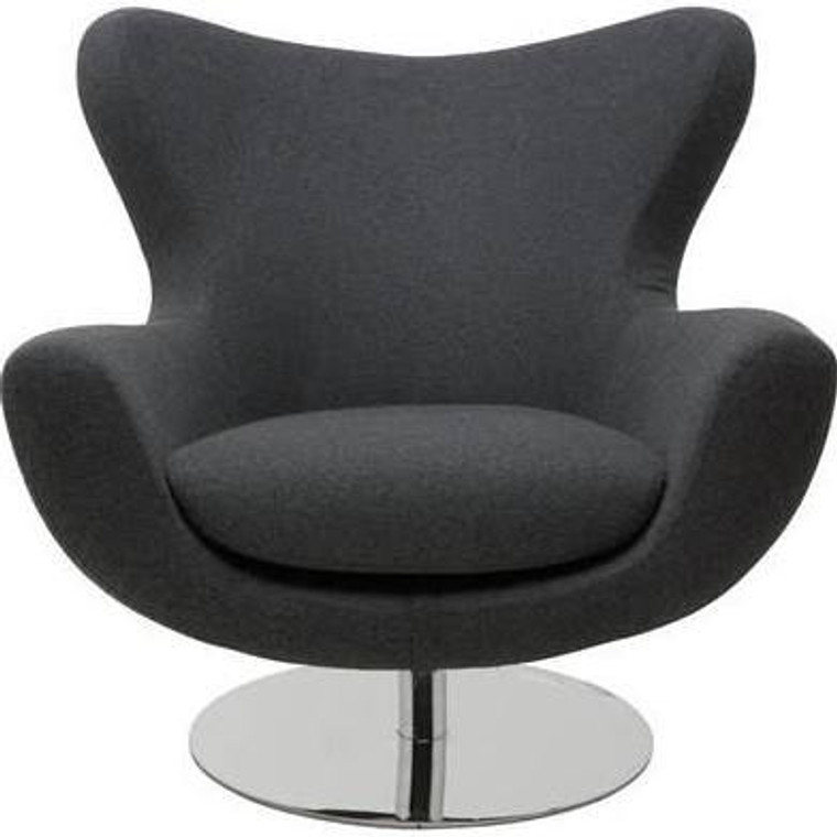 Nuevo Contemporary Dark Gray Wool Conner Lounge Chair HGDJ755