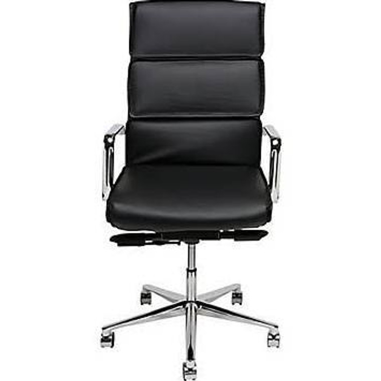 Nuevo Black Leather Rectangle Lucia High Back Office Chair HGJL280