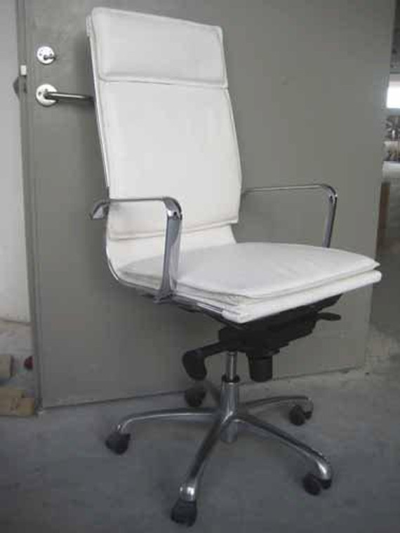 Nuevo White Leather Carlo High Back Office Chair HGJL305