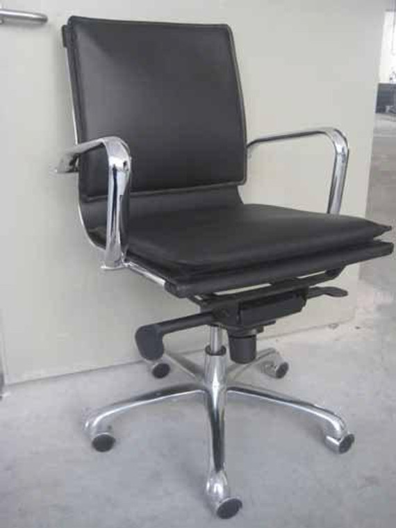 Nuevo Contemporary Black Leather Rectangle Carlo Office Chair HGJL328