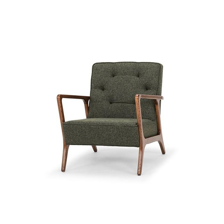 Nuevo Eloise Occasional Chair - Hunter Green Tweed/Walnut HGSC281