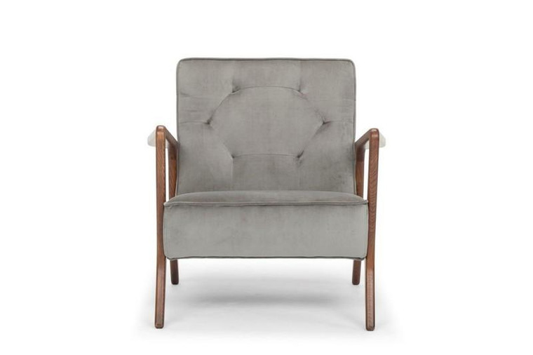 Nuevo Eloise Occasional Chair - Smoke Grey/Walnut HGSC282