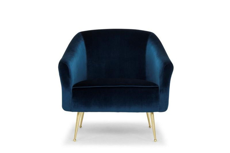 Nuevo Lucie Occasional Chair - Midnight Blue/Gold HGSC287