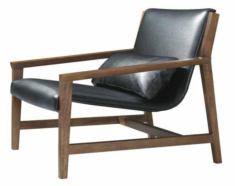 Nuevo Traditional Black Wood Rectangle Bethany Lounge Chair HGSD466
