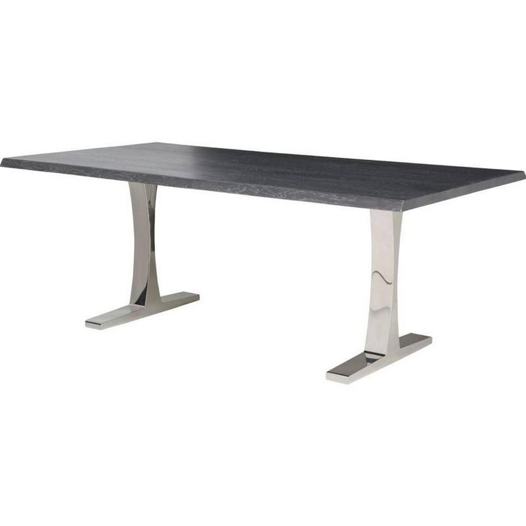 Nuevo Oxidized Gray Steel Rectangle Toulouse Dining Table HGSR421