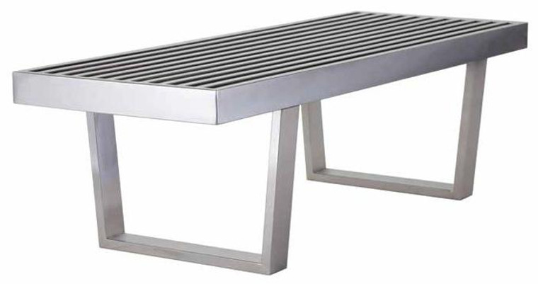 Nuevo Polished Stainless Steel Rectangle Zoey Bench HGSX100