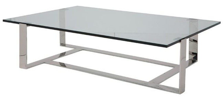 Nuevo Polished Stainless Steel 62in. Flynn Coffee Table HGTA990