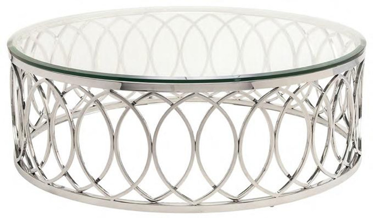 Nuevo Contemporary Stainless Steel Round Juliette Coffee Table HGTB237