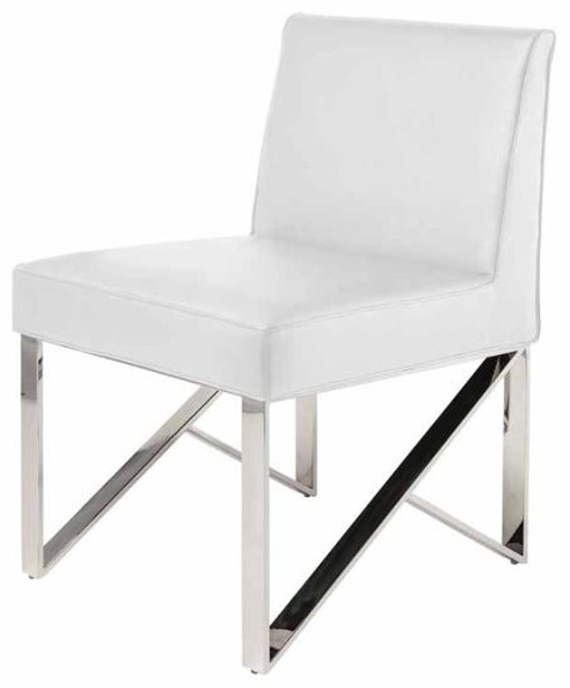 Nuevo White Steel Rectangle Jacqueline Dining Chair HGTB239