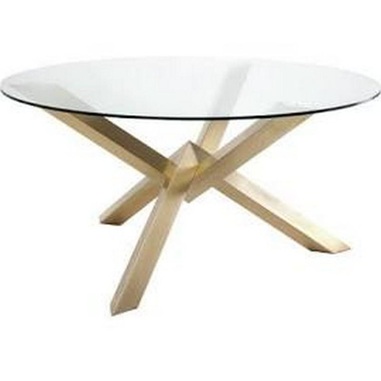 Nuevo Contemporary Gold Steel Oval Costa Dining Table HGTB271